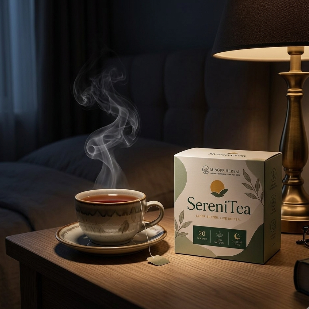 Warm cup of SereniTea at night