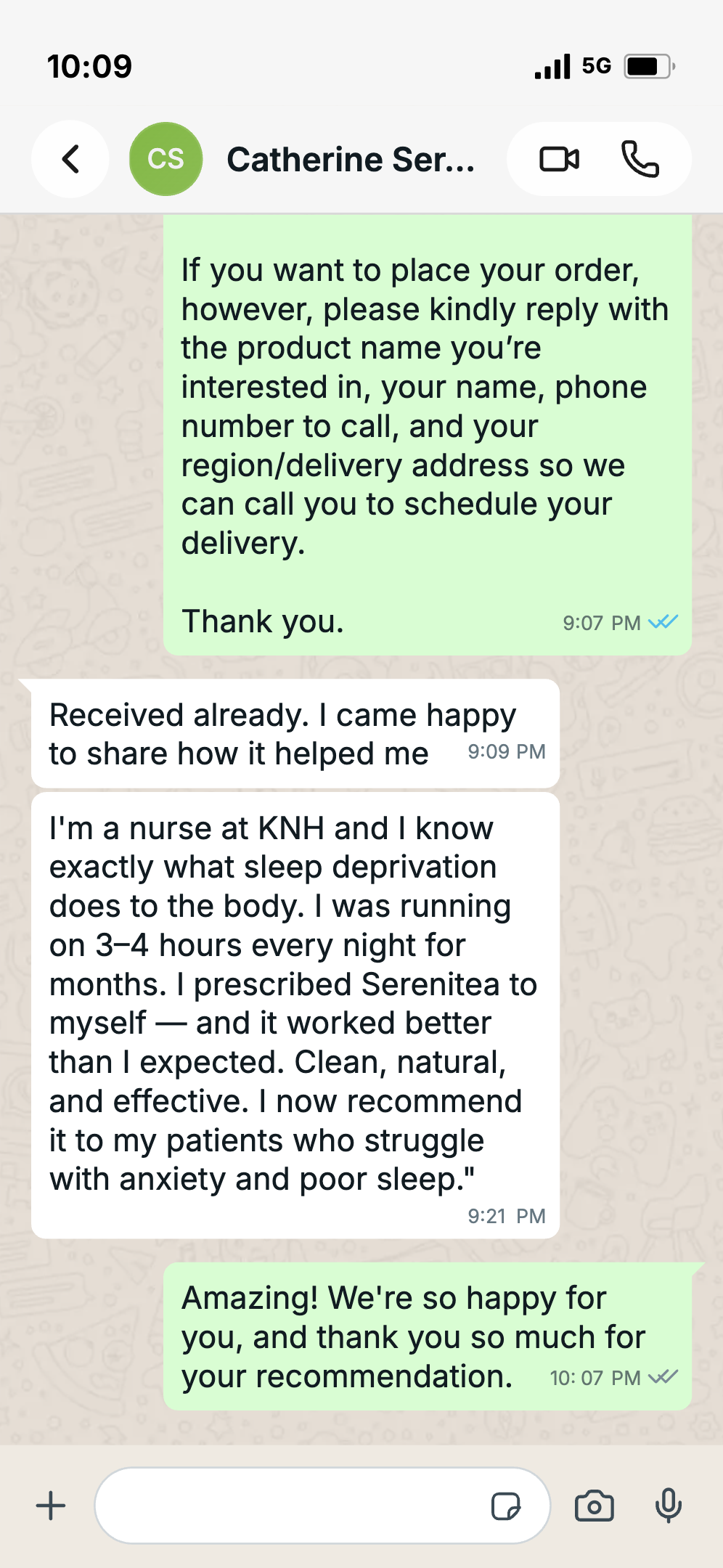 Customer WhatsApp Review