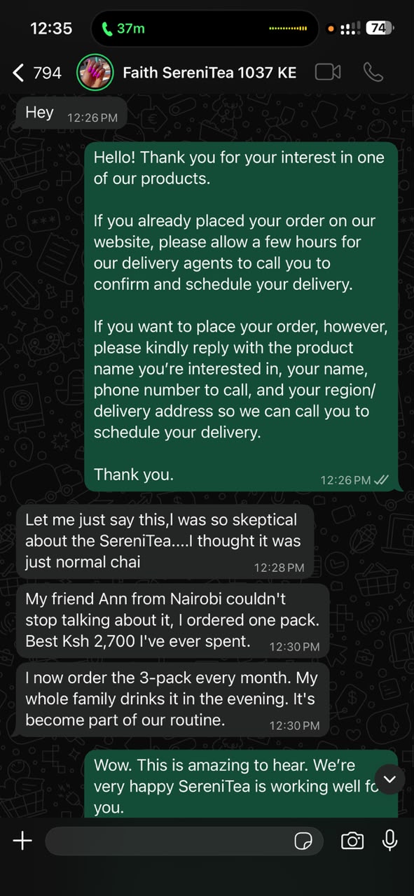 Customer WhatsApp Review